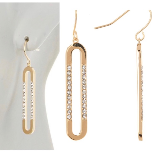 EXCLUSIVE NORDSTROM SMALL EARRINGS PAVE OVAL DROP - Picture 2 of 4